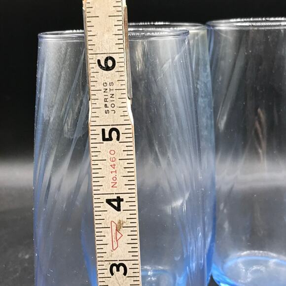 Libbey Misty Blue Swirl Tumbler or Iced Tea 16 oz Glasses Set Of 6 - Picture 5 of 6